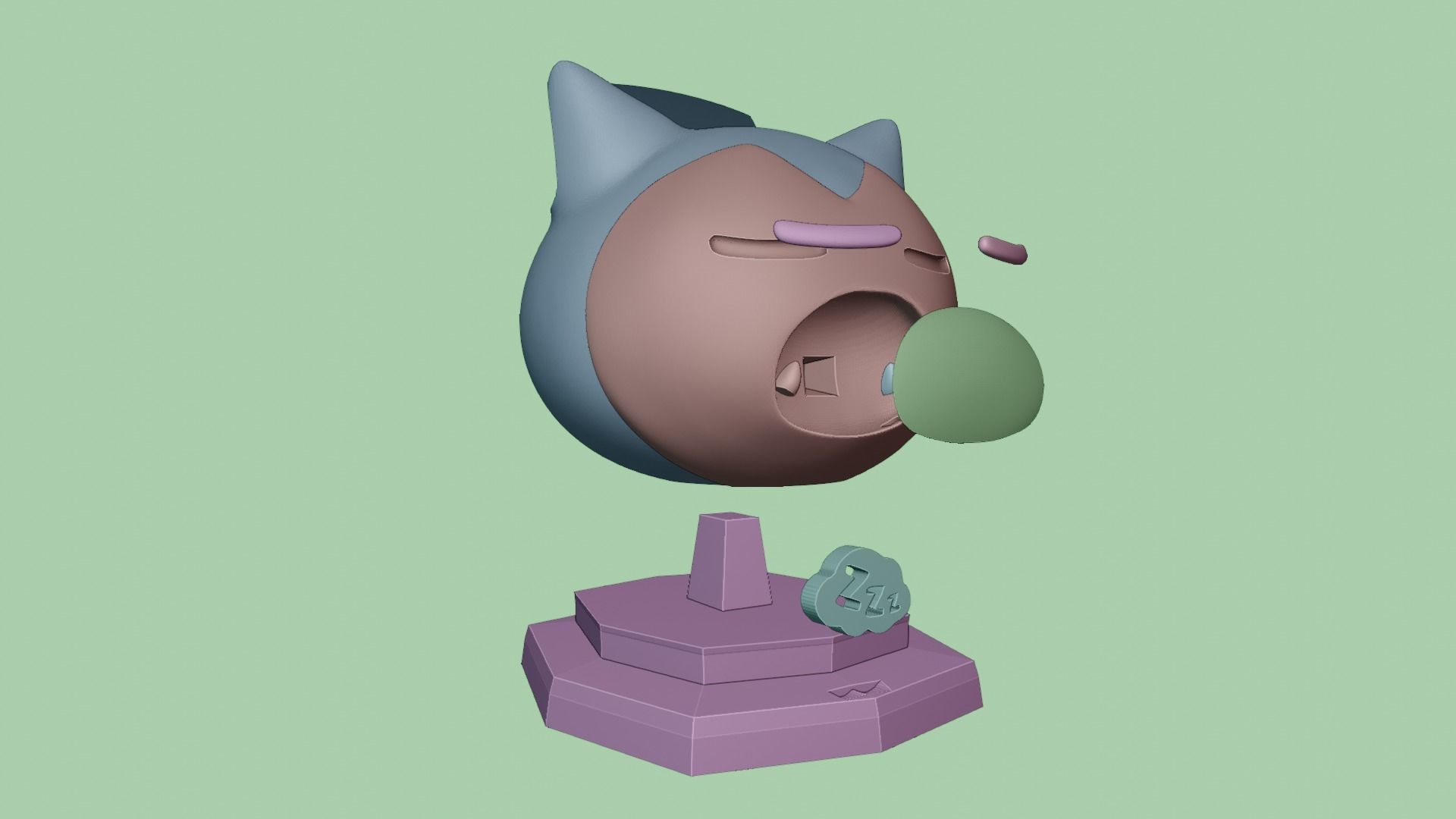 SNORLAX JOYSTICK CONTROLLER STAND 3D print model_3