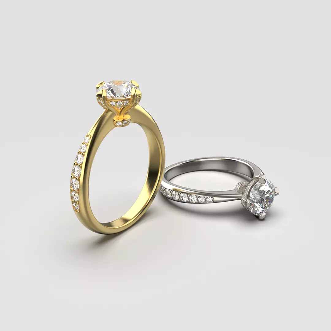 Round Cut Solitaire Ring 3D print model_0