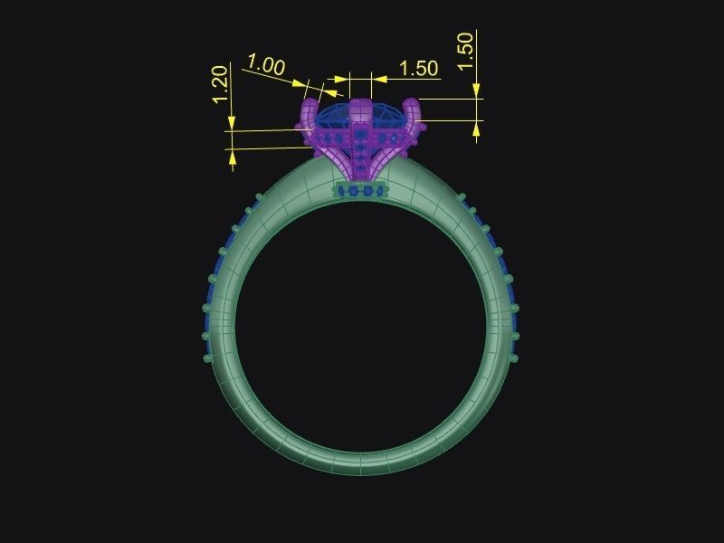 Round Cut Solitaire Ring 3D print model_8