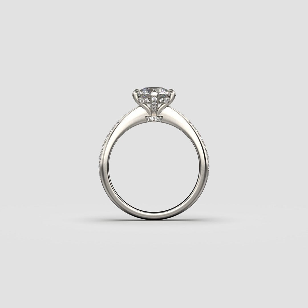 Round Cut Solitaire Ring 3D print model_2