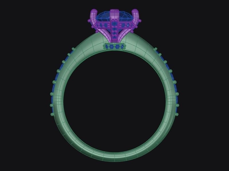 Round Cut Solitaire Ring 3D print model_4