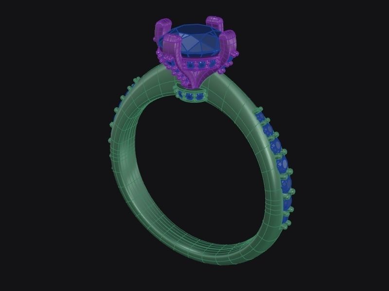 Round Cut Solitaire Ring 3D print model_6