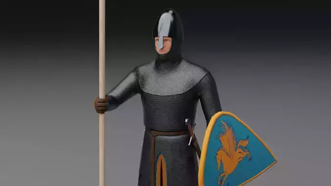 Norman Knight Low-poly 3D model