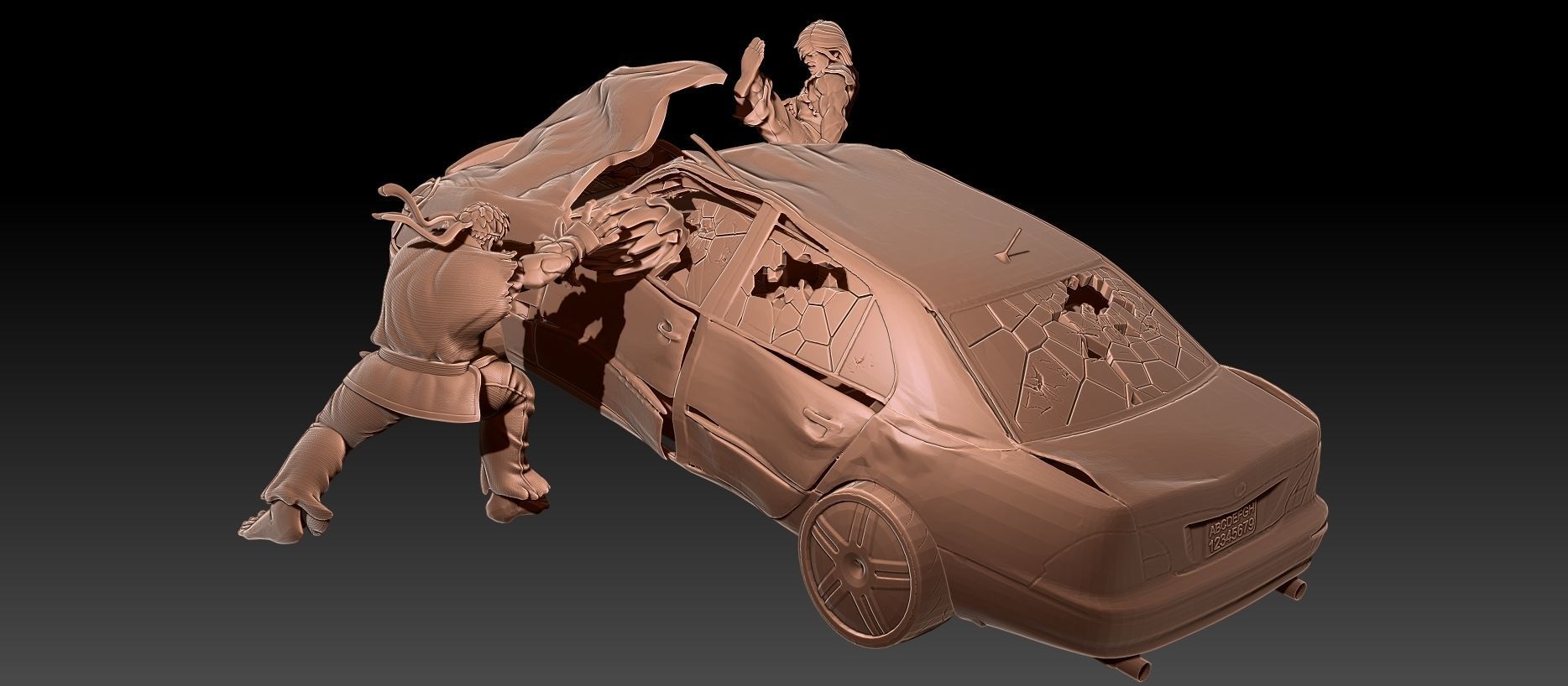 SF2 Bonus Stage Printable Diorama  3D print model_5