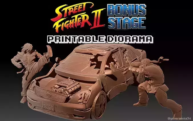 SF2 Bonus Stage Printable Diorama 