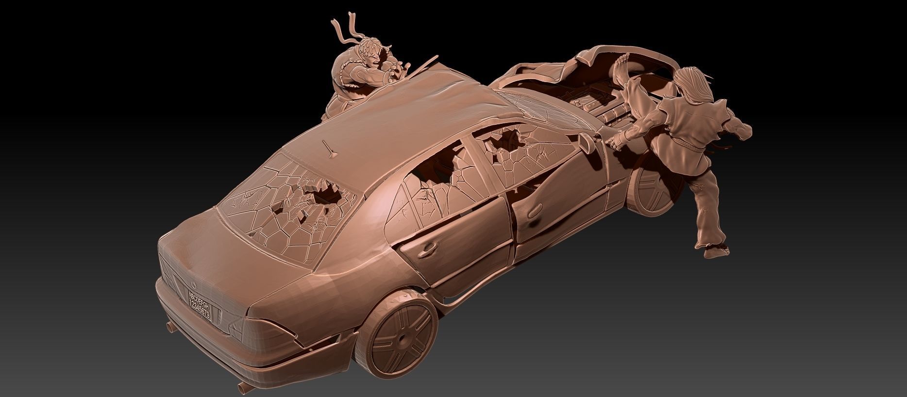 SF2 Bonus Stage Printable Diorama  3D print model_4