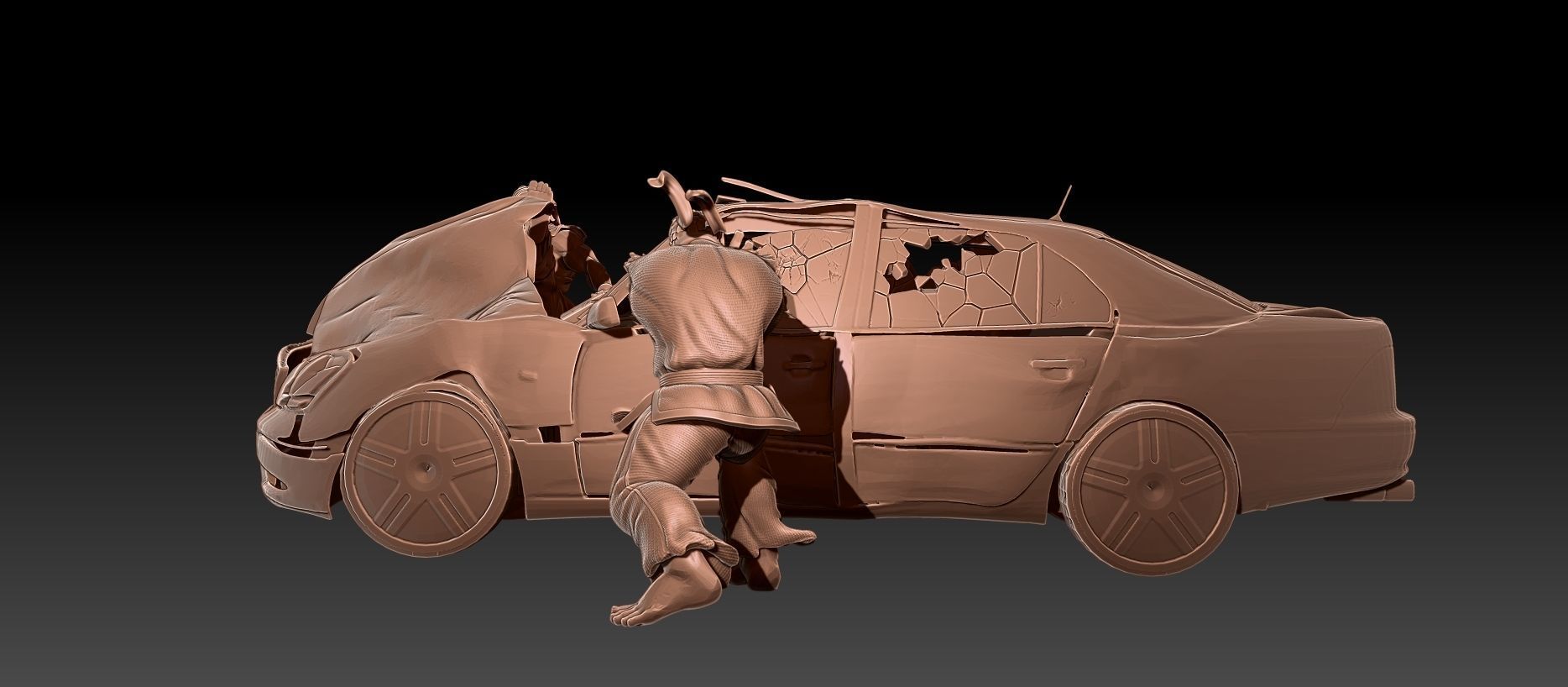 SF2 Bonus Stage Printable Diorama  3D print model_6