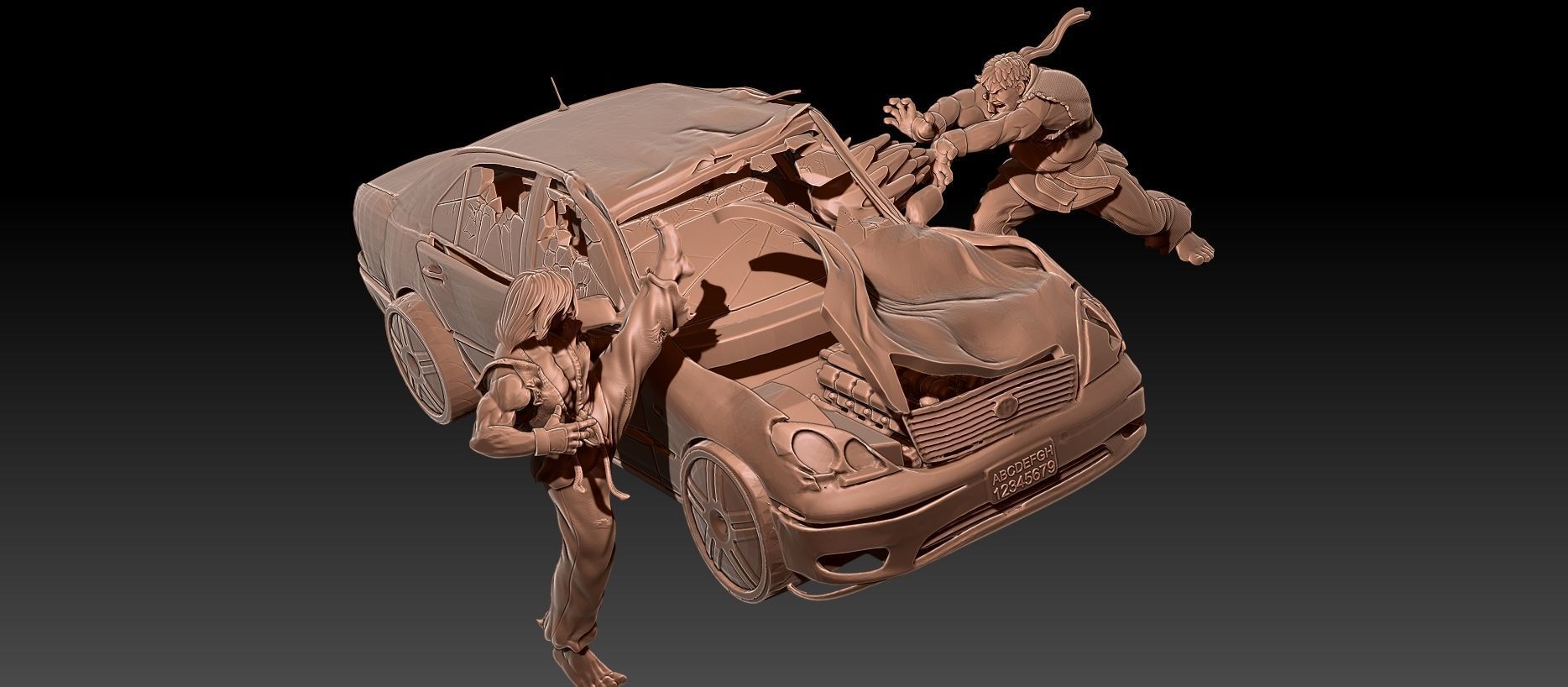 SF2 Bonus Stage Printable Diorama  3D print model_1