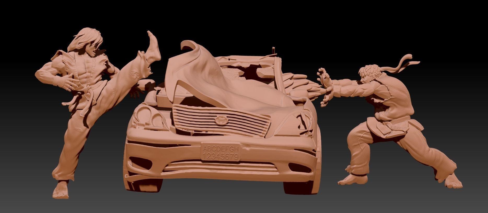 SF2 Bonus Stage Printable Diorama  3D print model_12