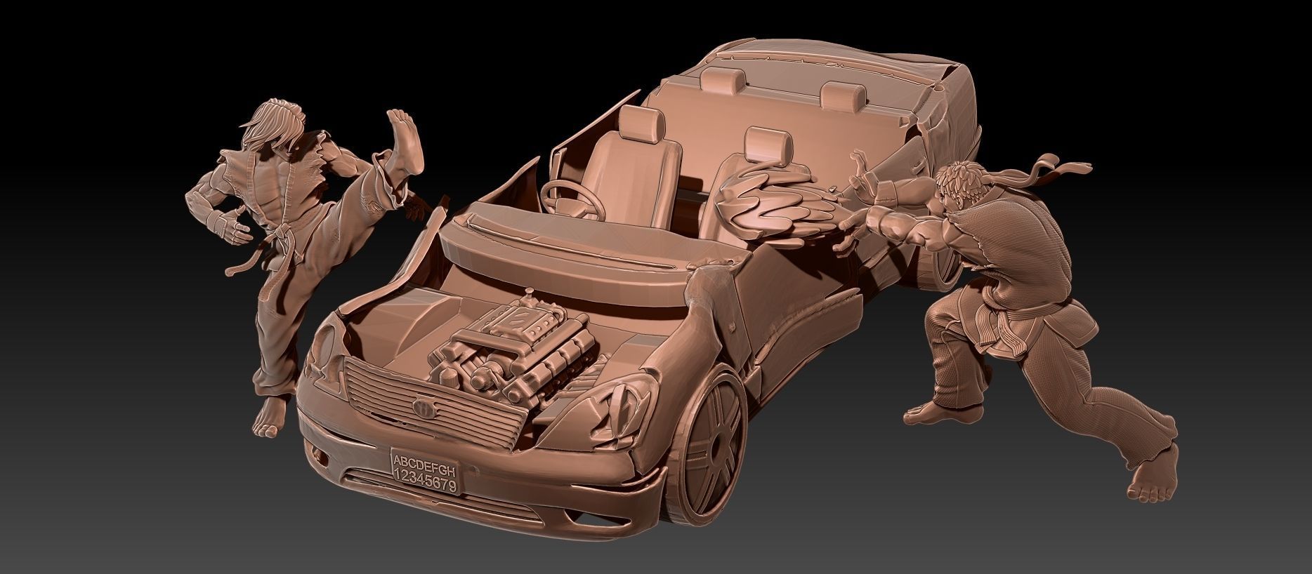 SF2 Bonus Stage Printable Diorama  3D print model_14