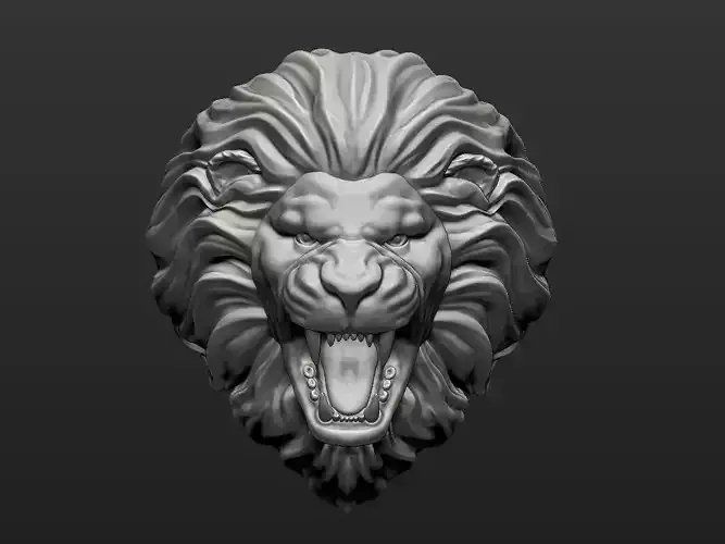 Lion Head Ring 3D Printing Jewelry or games