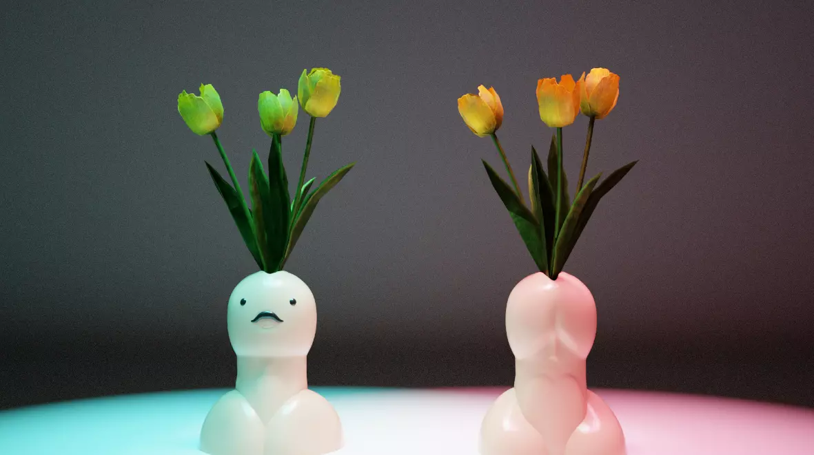 3D printable penis shaped flower vase cute dick figure 3D print model