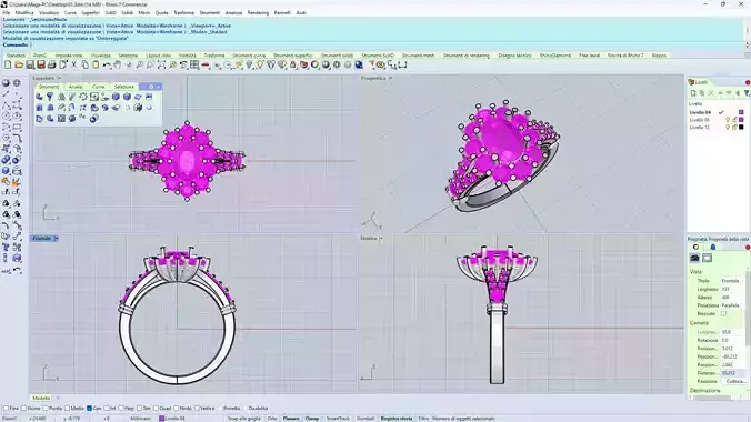 Classic oval cluster ring