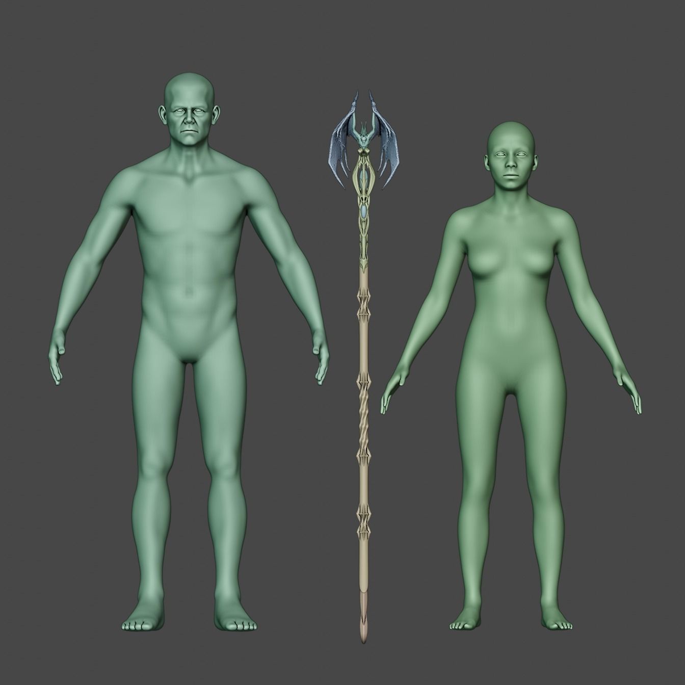 Fantasy Woe Cazadors Staff Baldurs Gate 3  3D print model_14