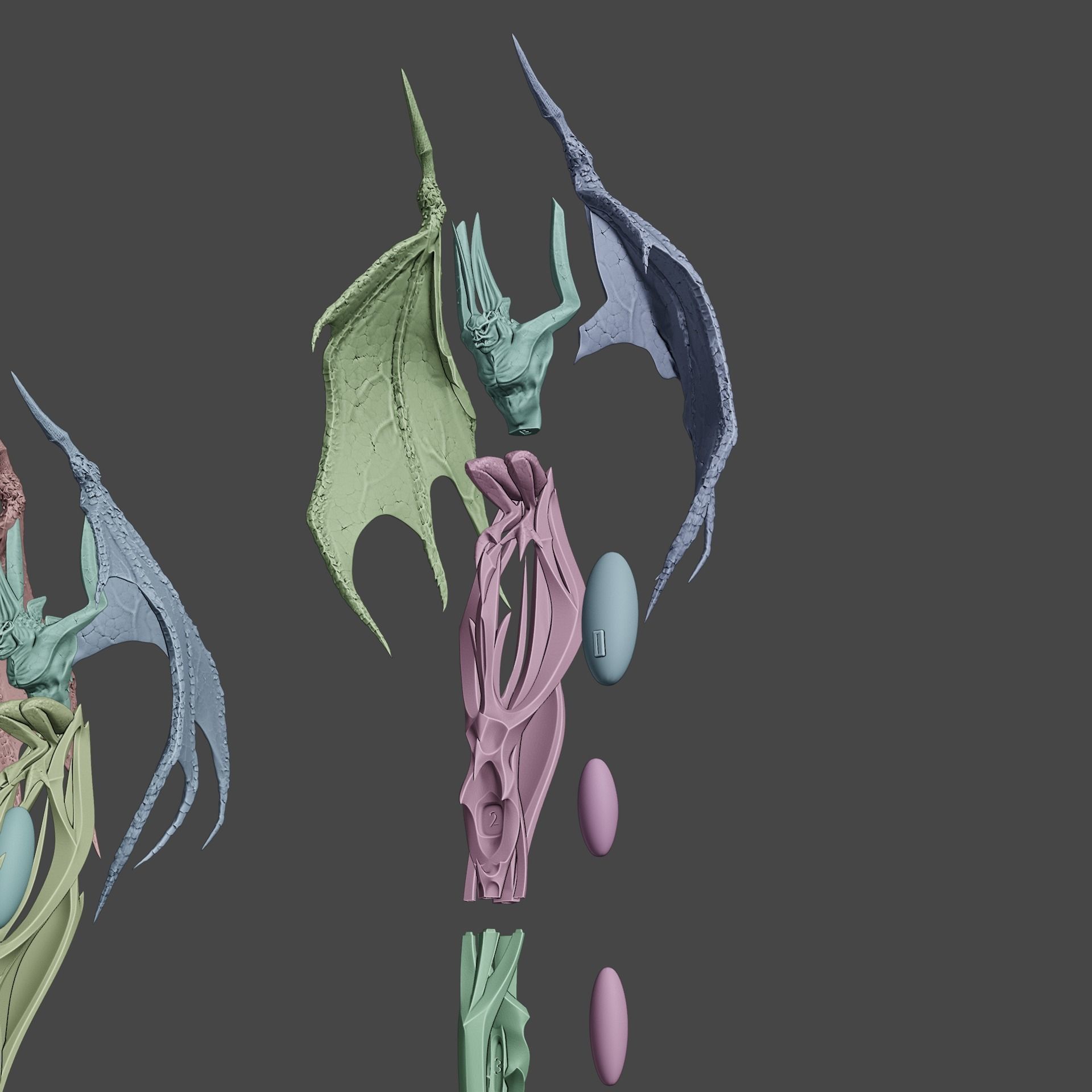 Fantasy Woe Cazadors Staff Baldurs Gate 3  3D print model_9