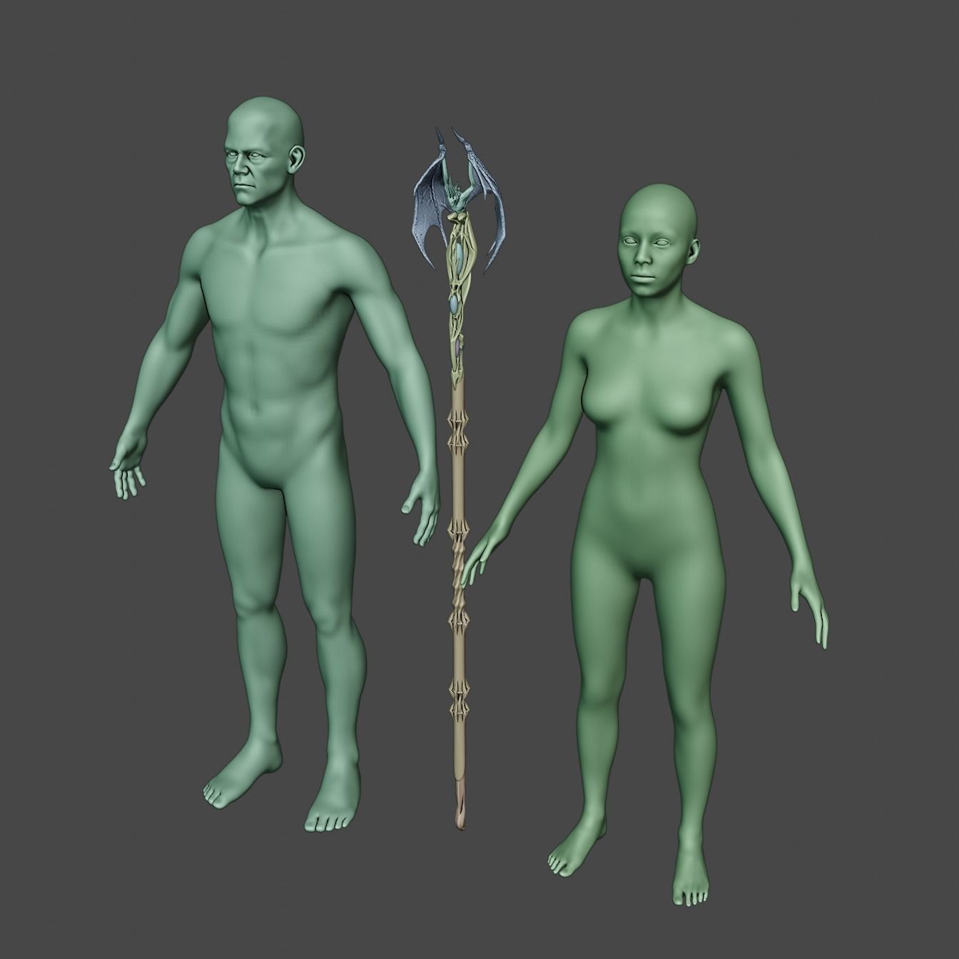 Fantasy Woe Cazadors Staff Baldurs Gate 3  3D print model_13