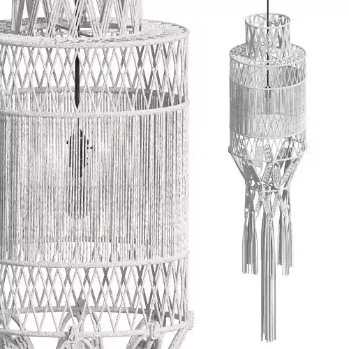 Macrame Lamp Low-poly 3D model
