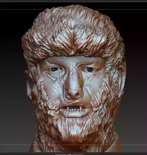 The Wolfman Lon Chaney Jr life size scale bust 3D print model