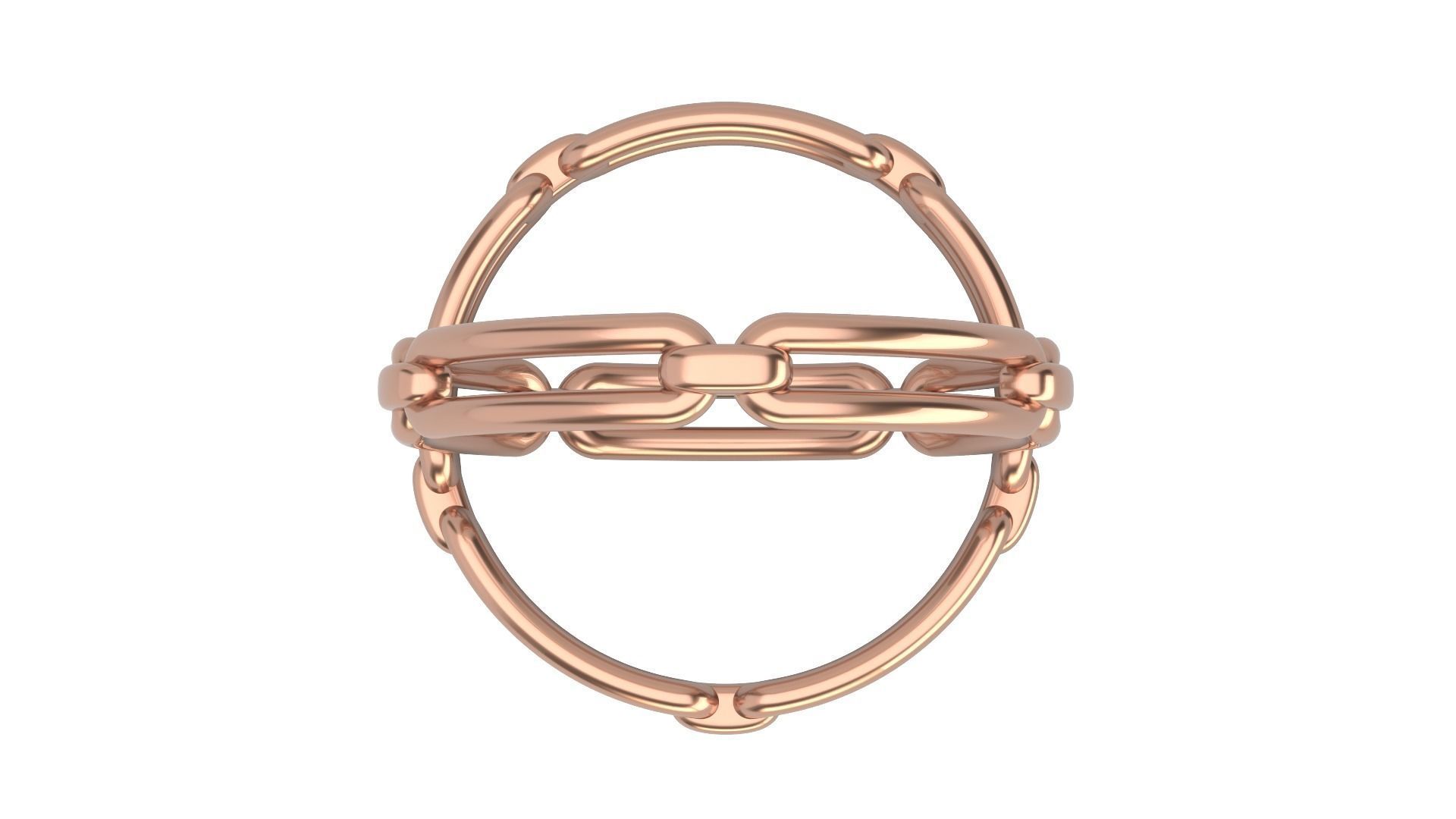 Chain Eternity Ring V1  5 sizes 3D print model_5