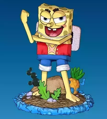 bob esponja - luffy - one piece