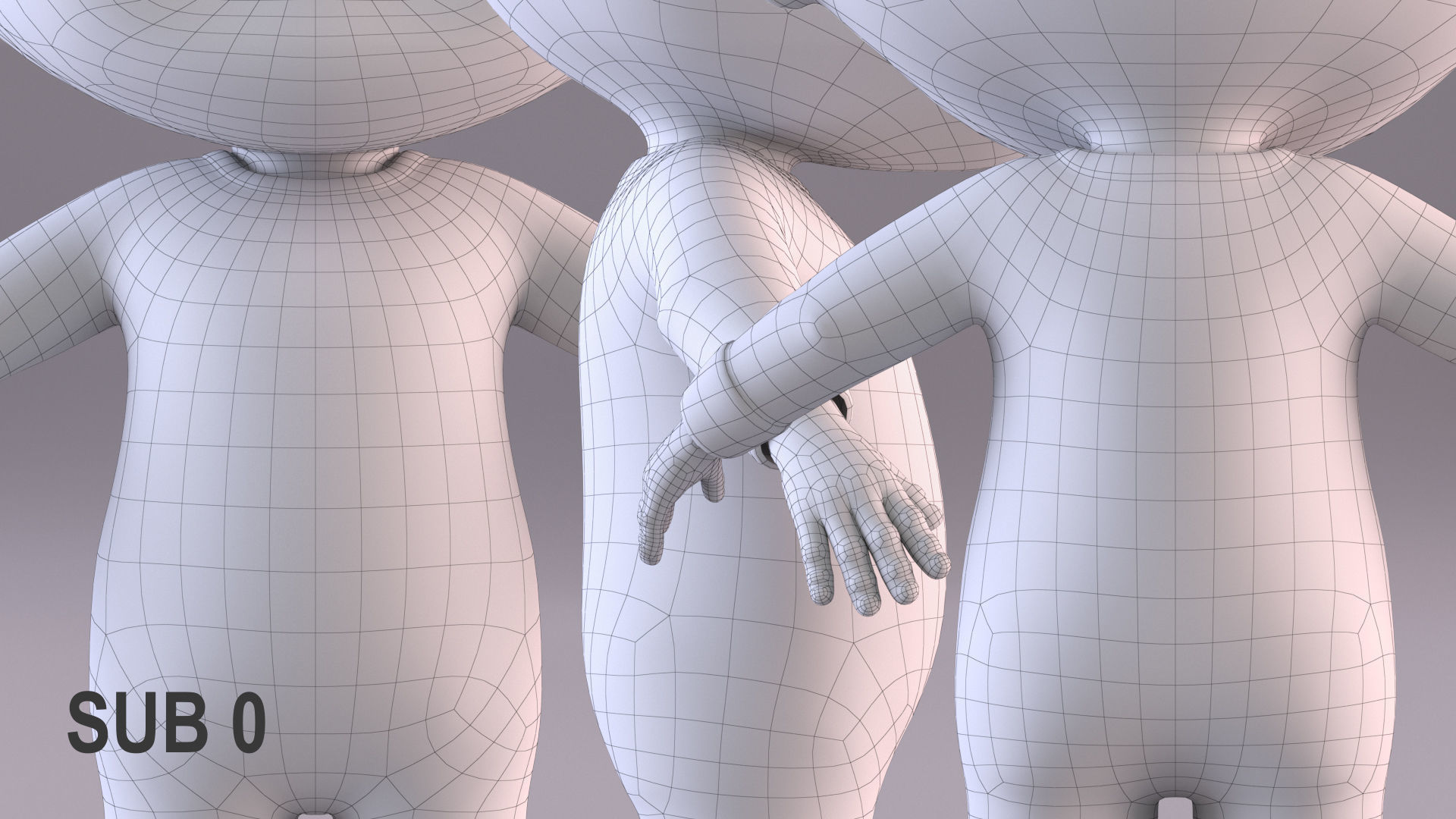 Cartoon Baby - Rigged Low-poly 3D model_18