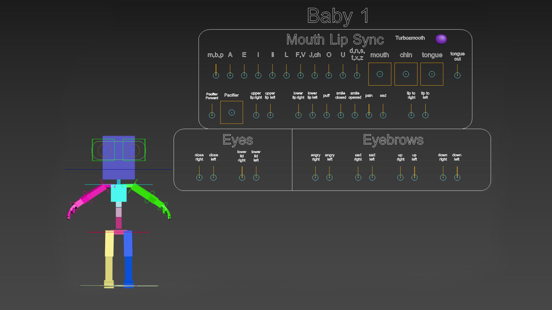Cartoon Baby - Rigged Low-poly 3D model_10