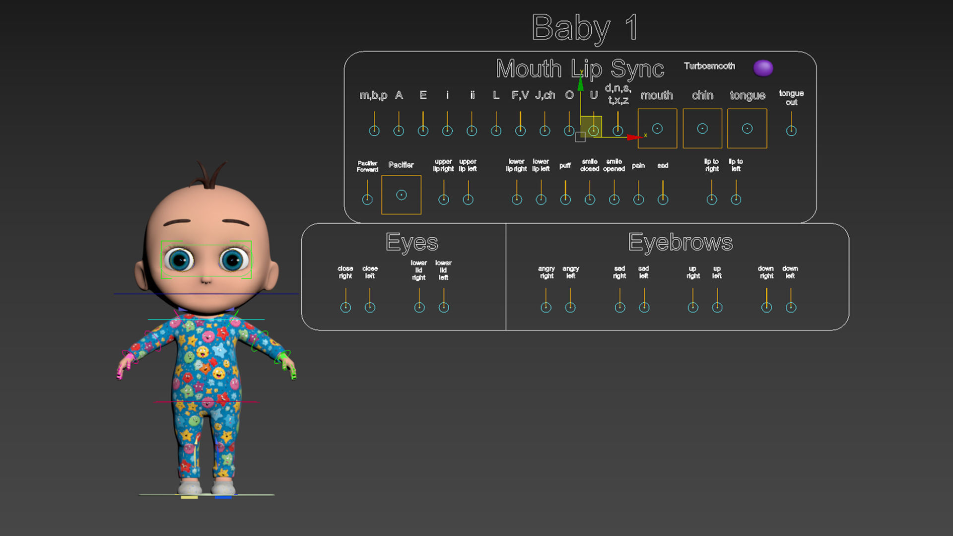 Cartoon Baby - Rigged Low-poly 3D model_3