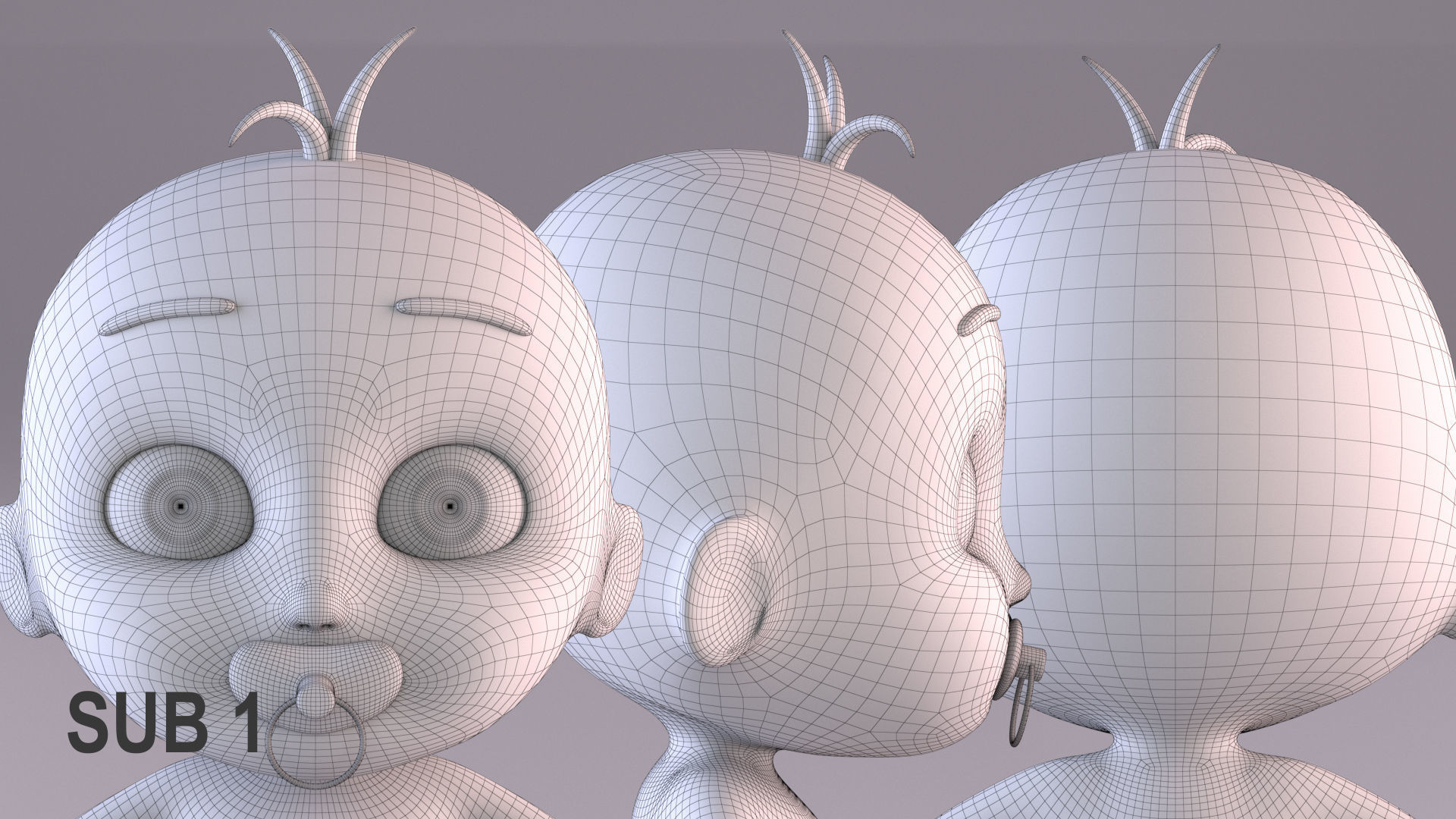 Cartoon Baby - Rigged Low-poly 3D model_23