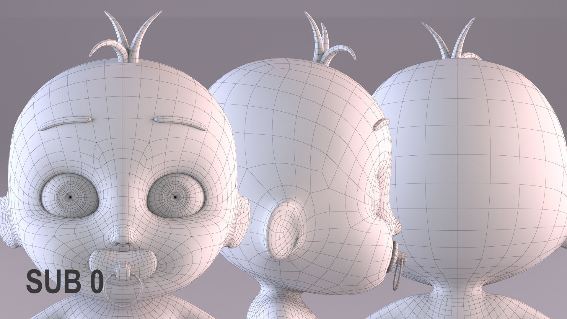 Cartoon Baby - Rigged Low-poly 3D model_24