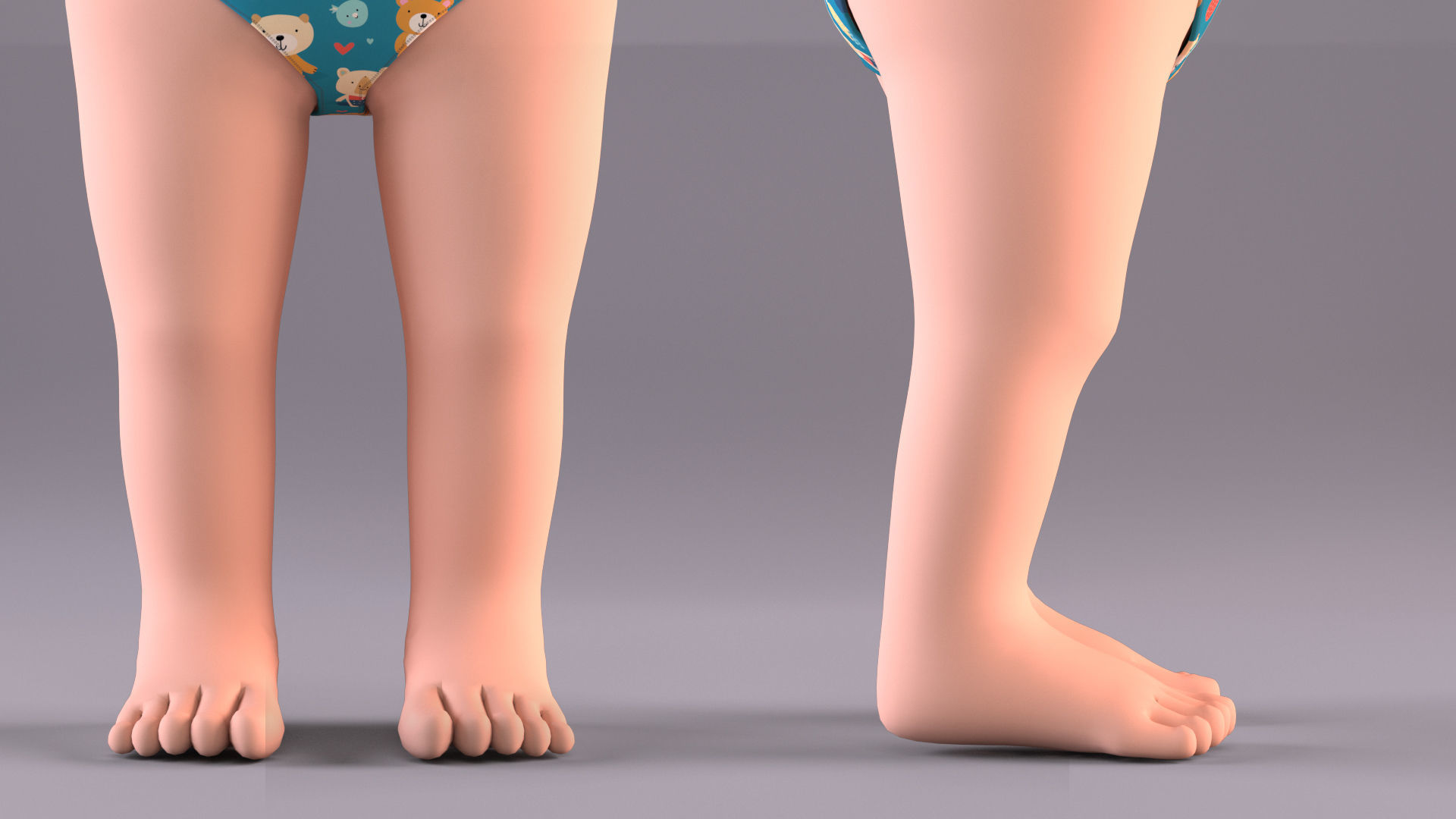 Cartoon Baby - Rigged Low-poly 3D model_9