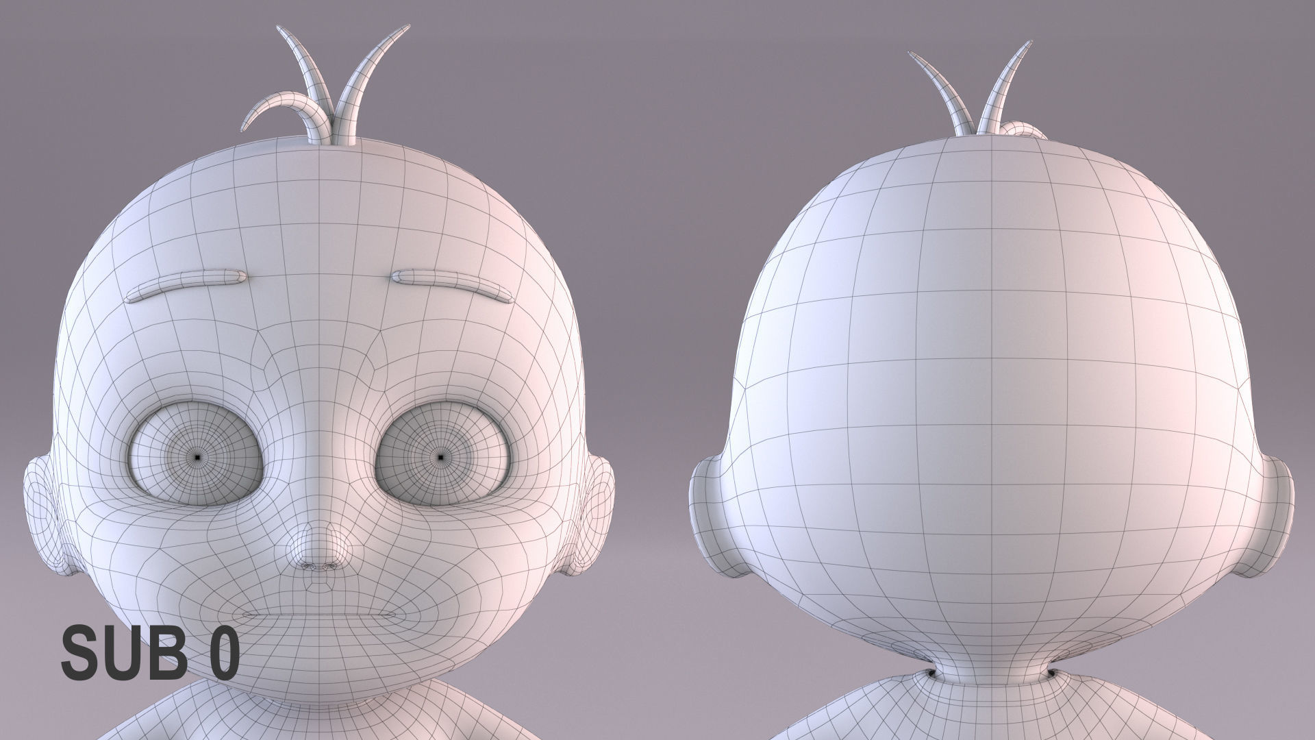 Cartoon Baby - Rigged Low-poly 3D model_16