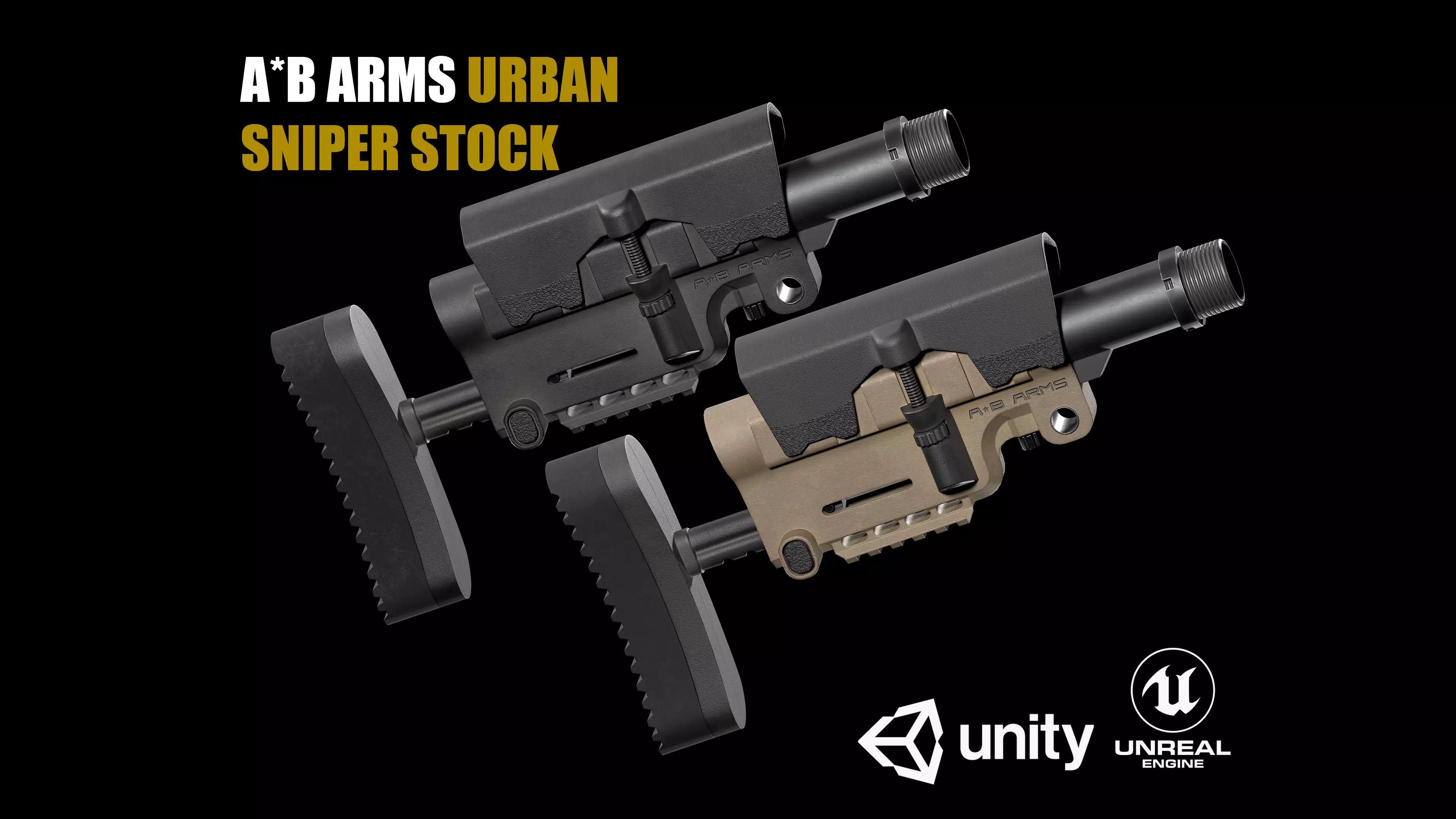 AB Arms Urban Sniper Stock Low-poly 3D model