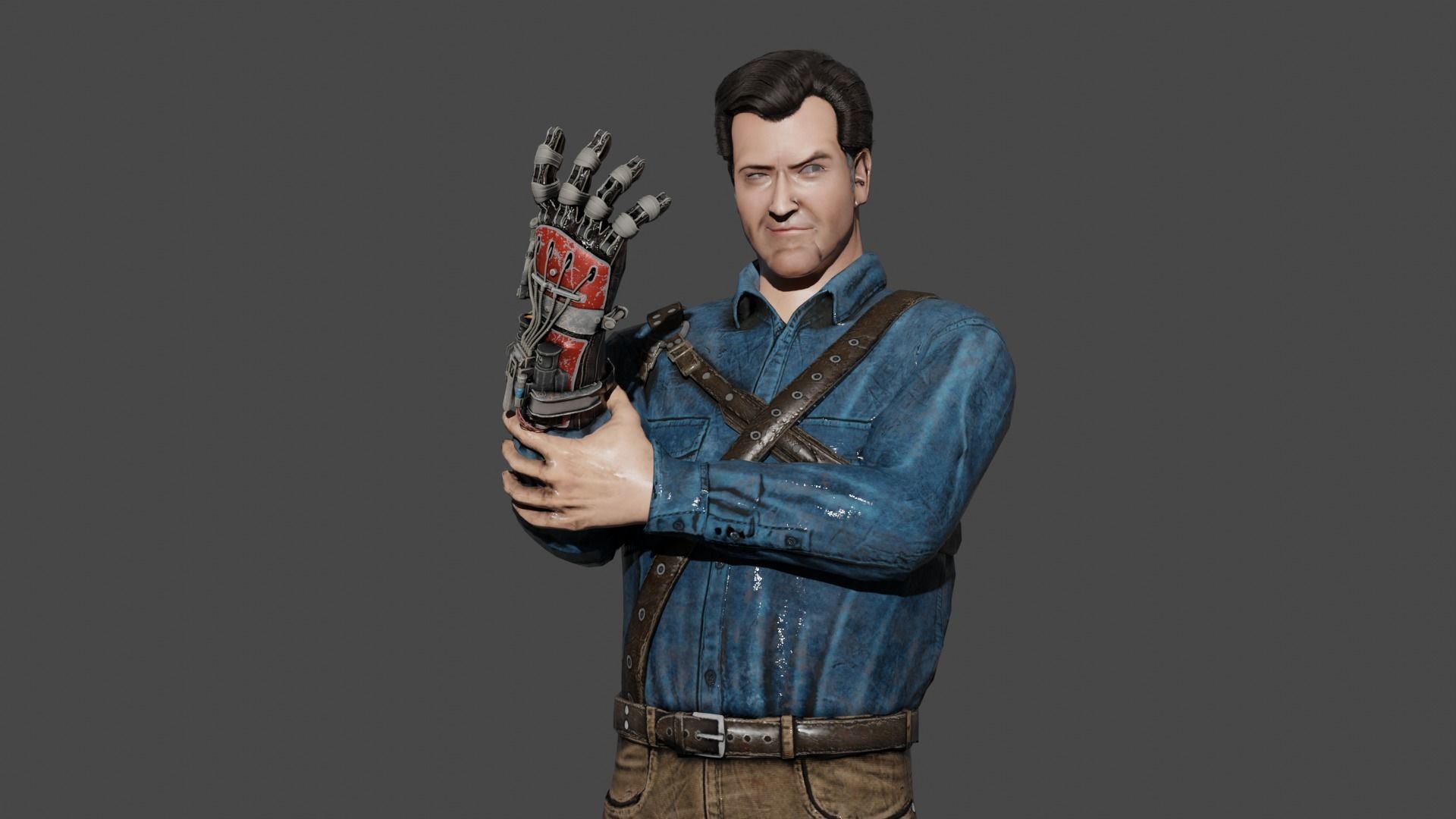 Ash Williams Low-poly 3D model_1