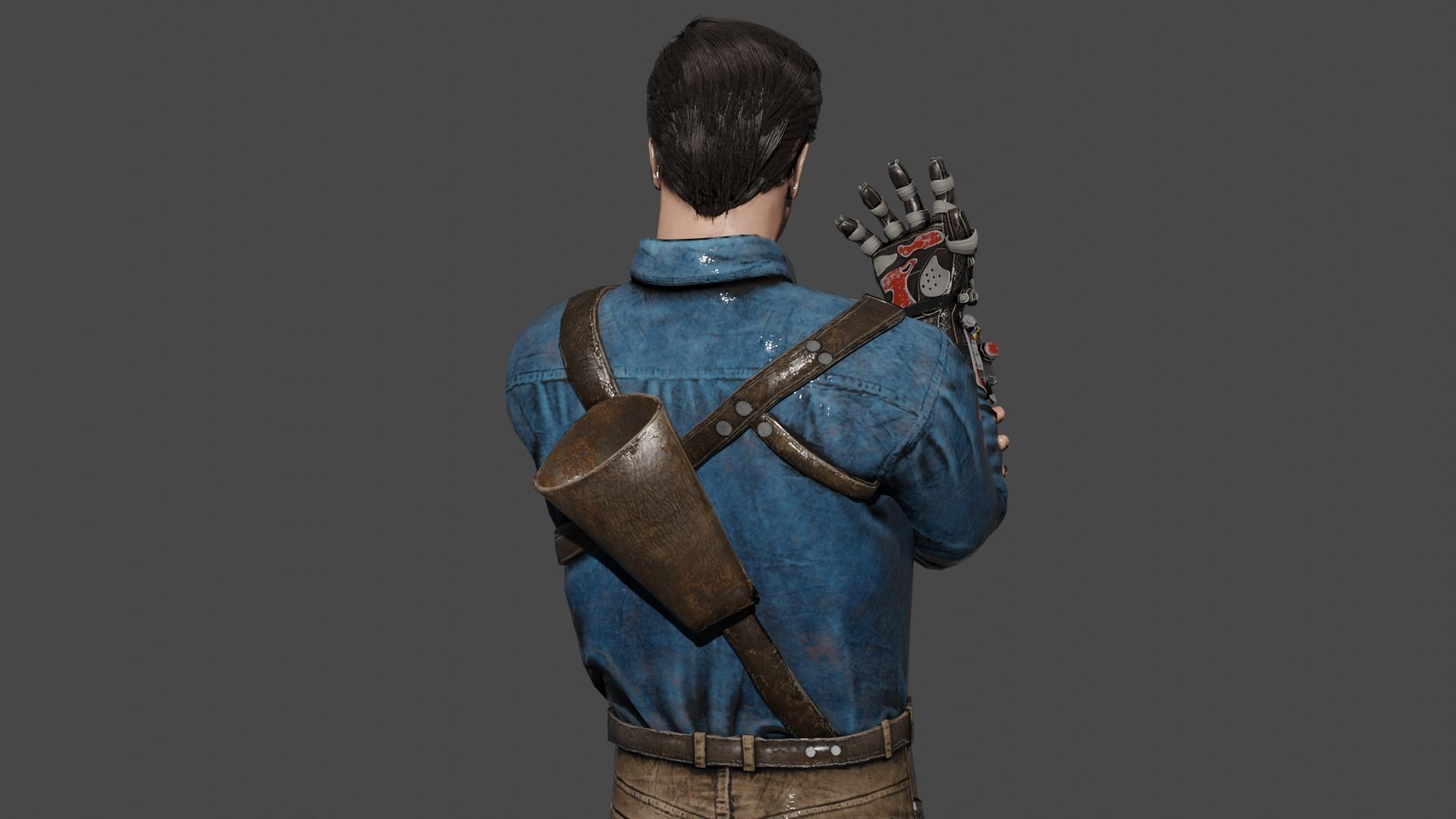 Ash Williams Low-poly 3D model_5