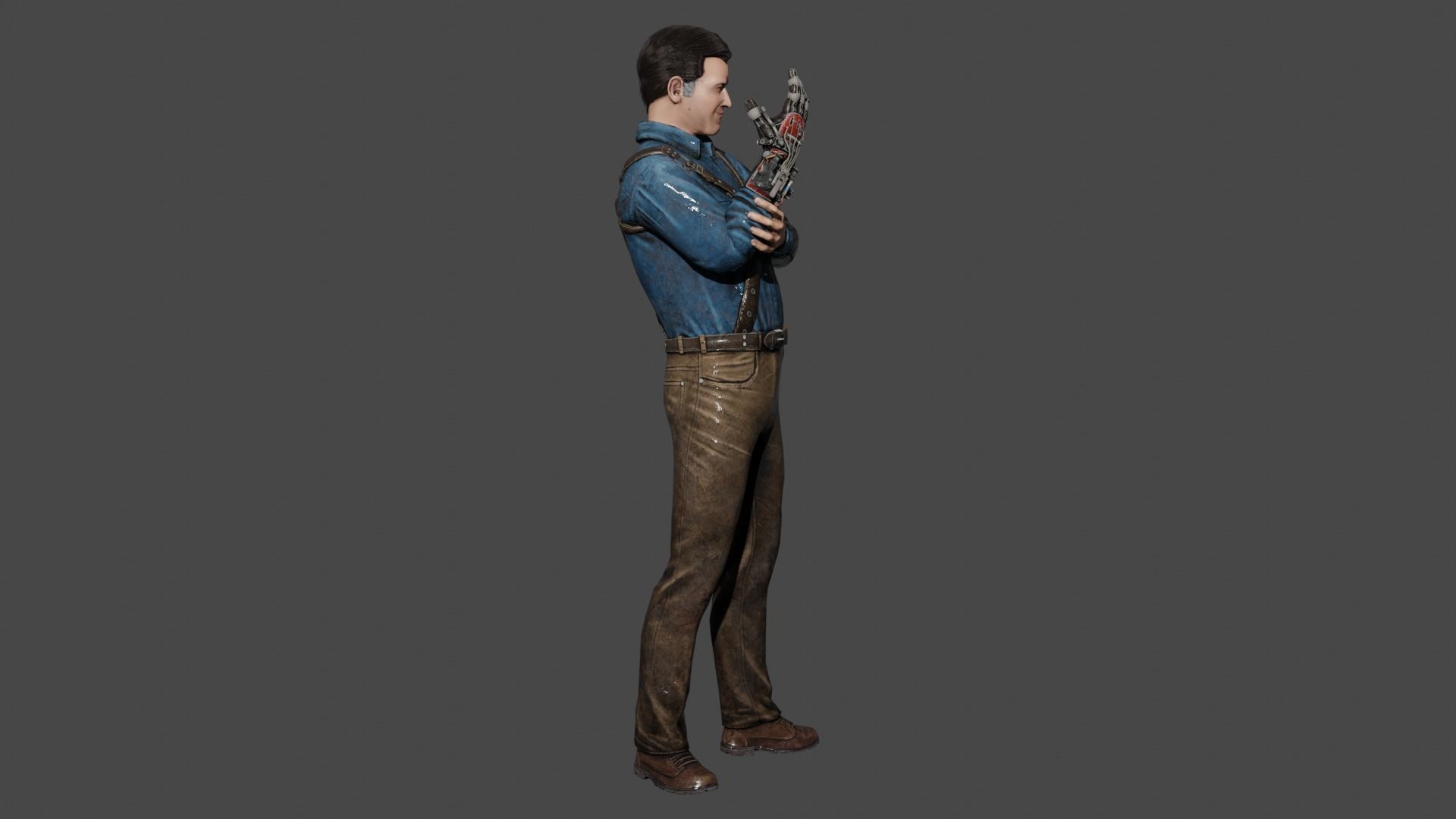 Ash Williams Low-poly 3D model_2