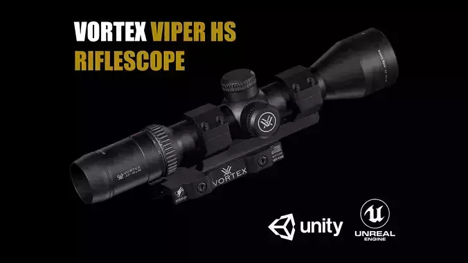 Vortex Viper HS Sniper Scope Low-poly 3D model