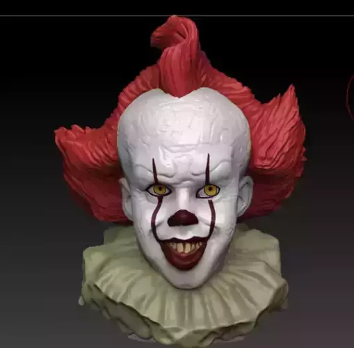 Pennywise the clown life size scale bust 3D print model