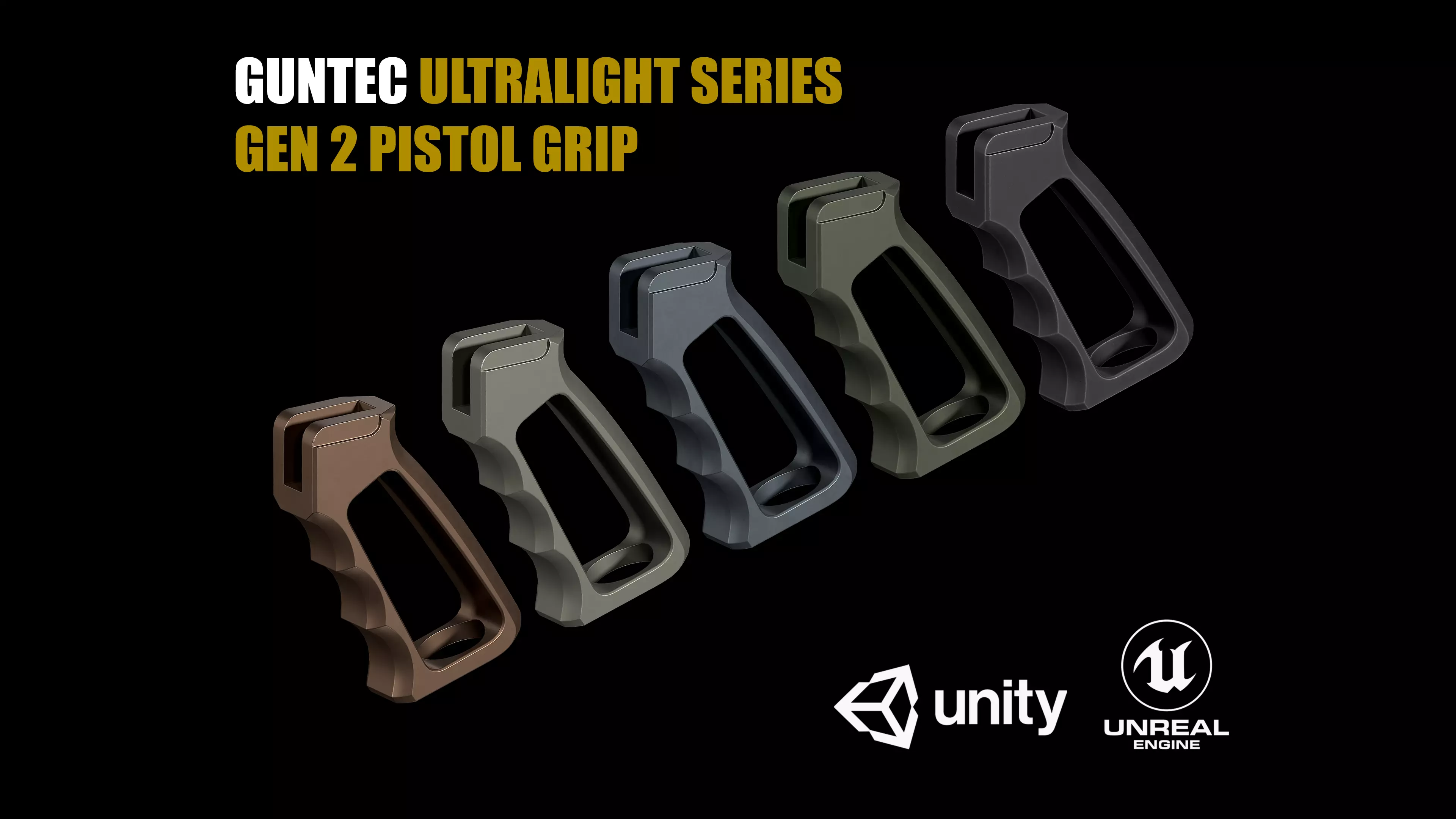 Guntec Ultralight Series Pistol Grip Gen2 Low-poly 3D model_0