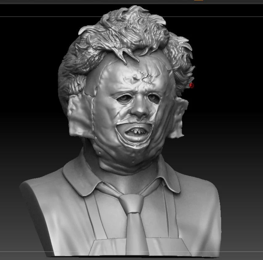 LEATHERFACE KILLING BUST life size scale 3D print model_1