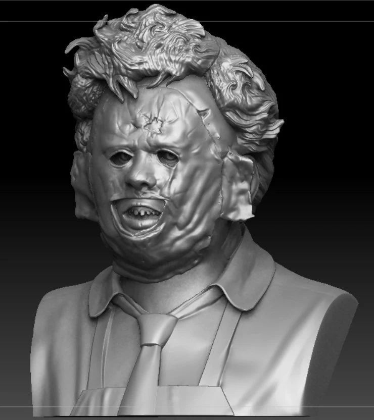 LEATHERFACE KILLING BUST life size scale 3D print model_3