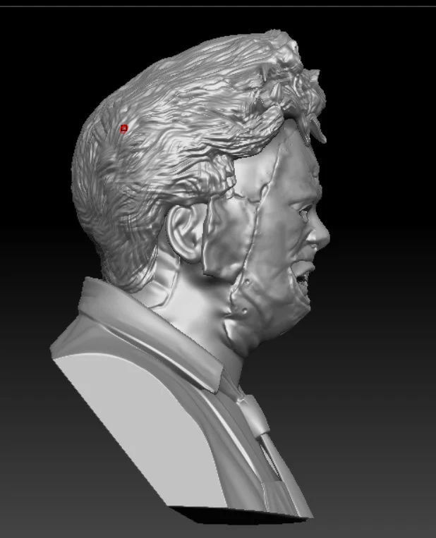 LEATHERFACE KILLING BUST life size scale 3D print model_2