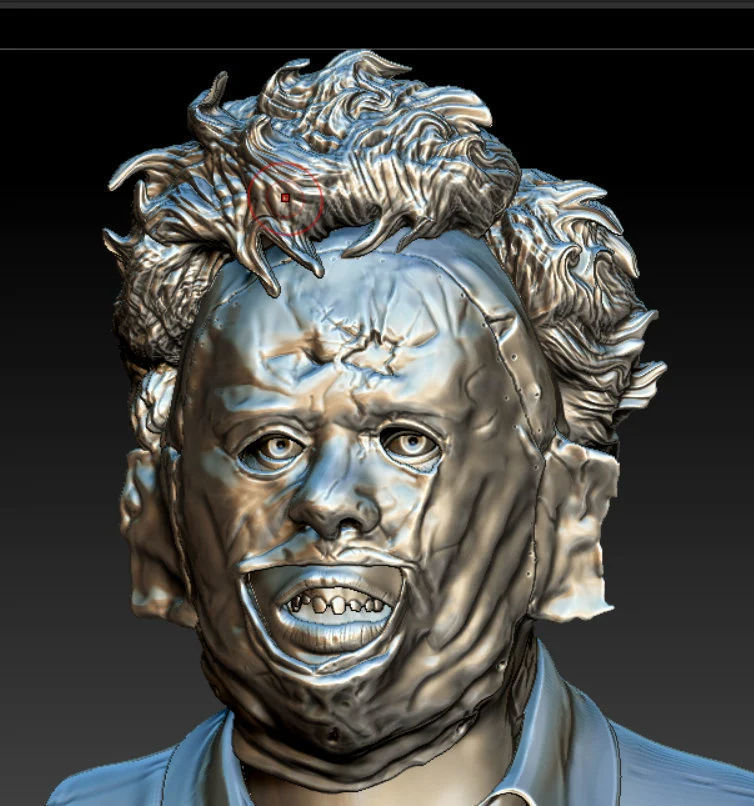 LEATHERFACE KILLING BUST life size scale 3D print model_5