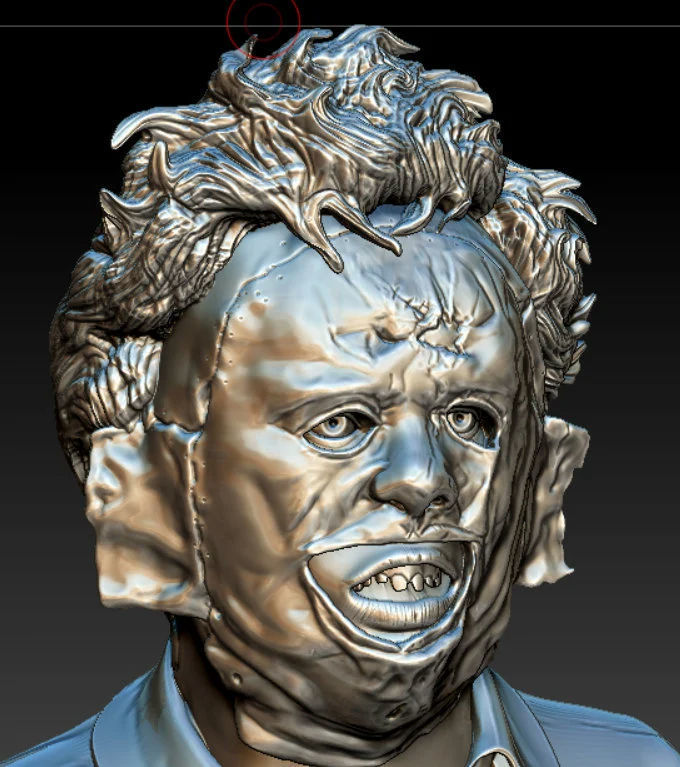 LEATHERFACE KILLING BUST life size scale 3D print model_4