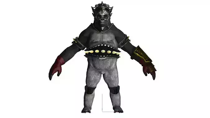 Gorilla Warrior - Fantasy Character Low-poly 3D model