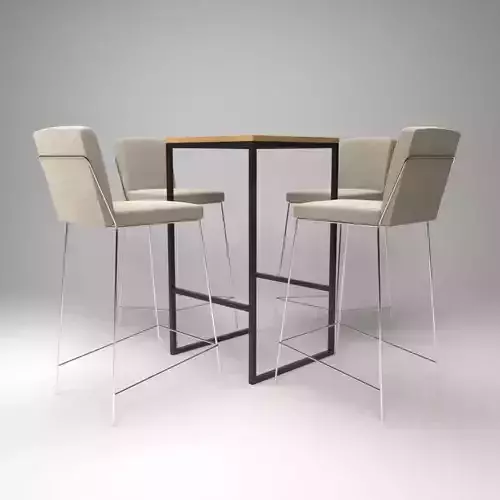 DRIKA STOOL AND INDUTRIAL TABLE BISTRO