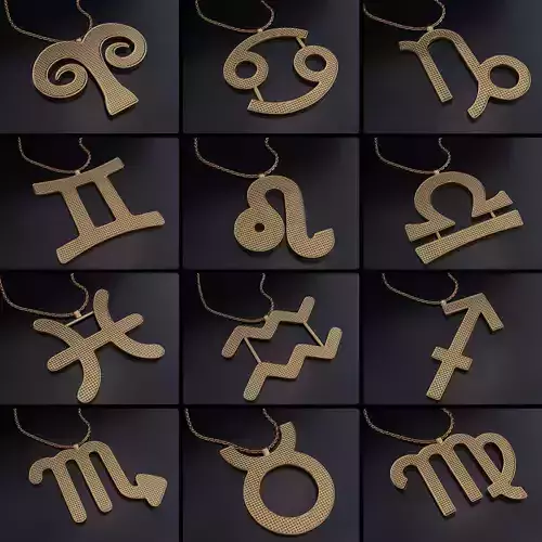 Zodiac Sign Pendants 3D print model