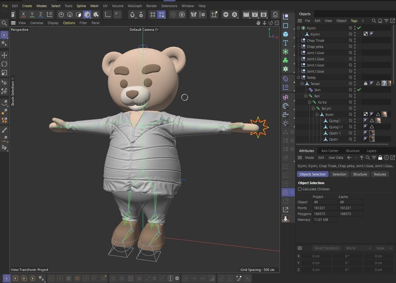 Bear teddy 3D model_2