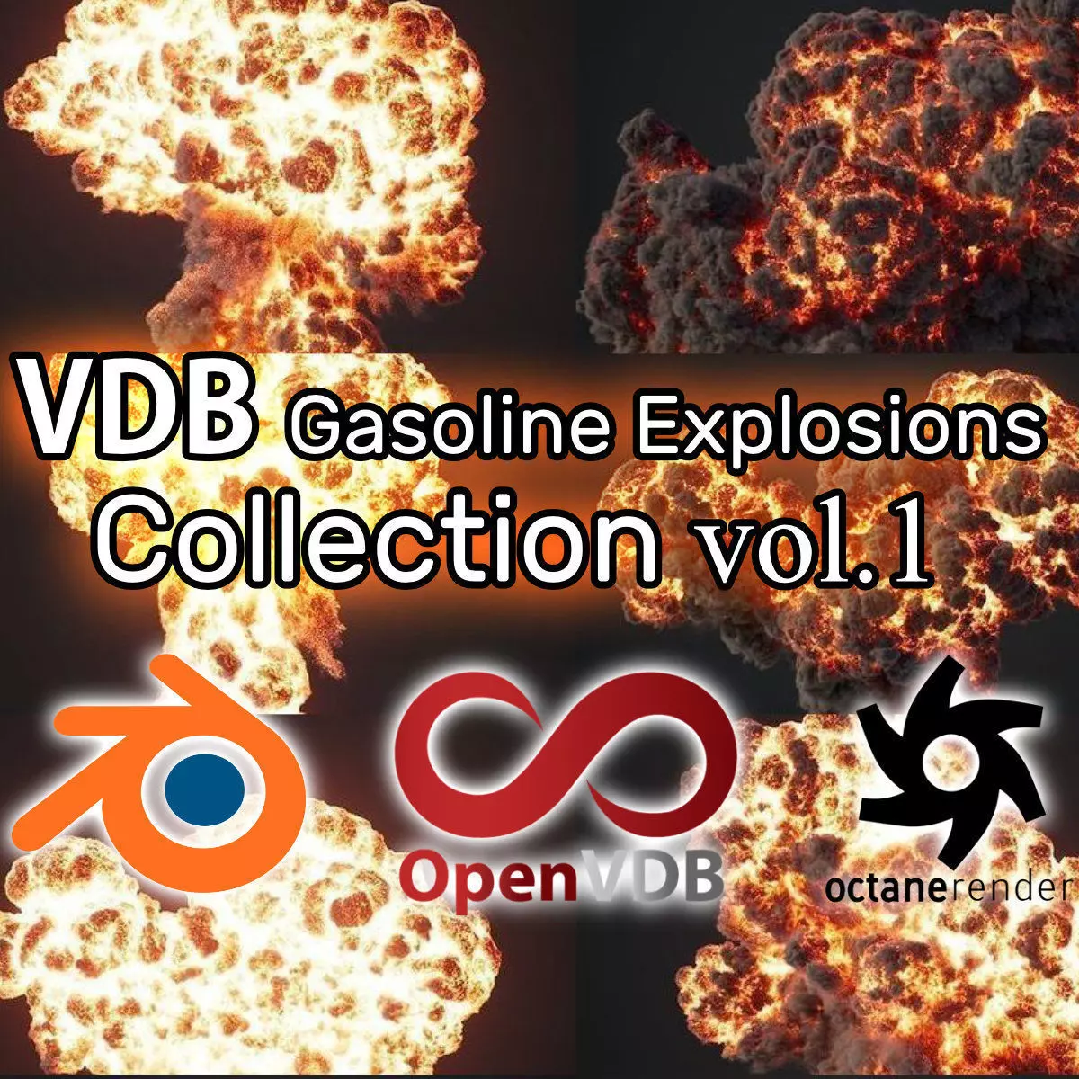VDB Animated Gasoline Explosion Pack vol1 3D Model Collection_0