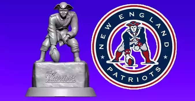 NFL - NEW ENGLAND PATRIOTS FOOTBALL MASCOT STATUE - 3D PRINT 3D print model