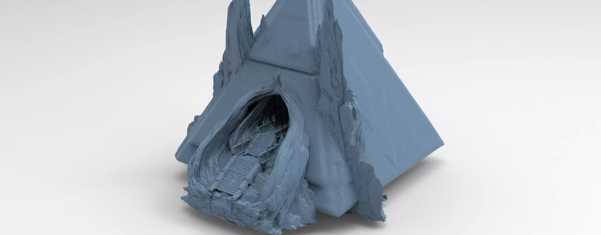 Tutankhamun temple ruins 3D model_0